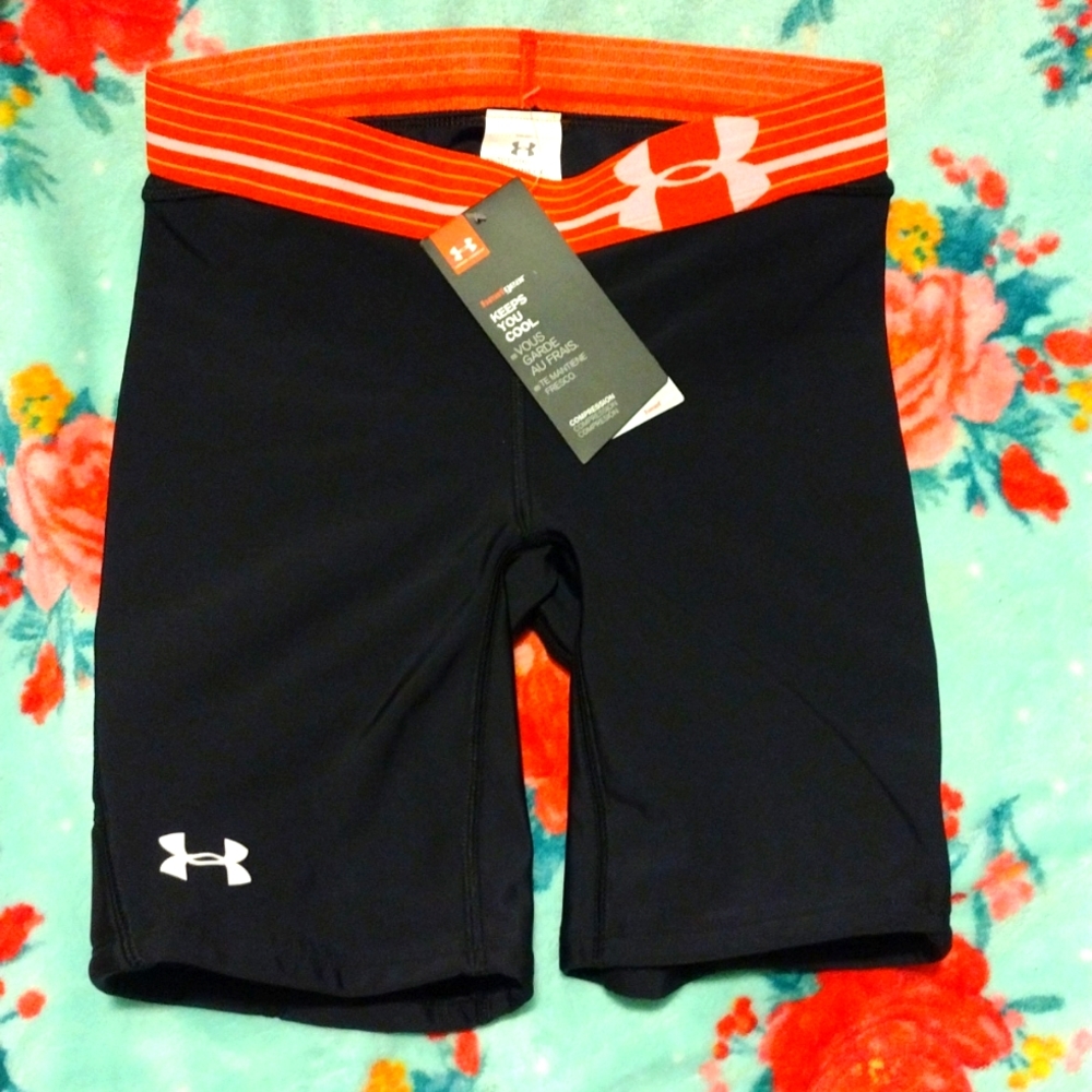 NWT Kids Under Armour Heat Gear Compression Shorts XS